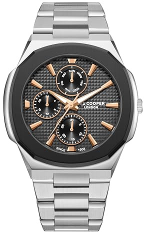 Lee Cooper Herren-Armbanduhr, analog, schwarzes Zifferblatt, LC08047.360, Schwarz