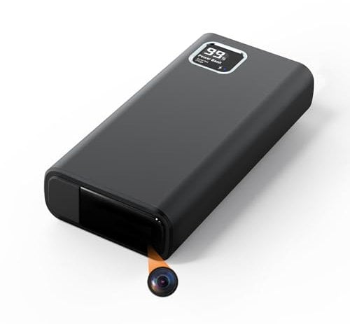 WatchfuVision 2K Kamera,10.000mAh Powerbank HD tragbare Mini Kamera mit Bewegungserkennung, Nachtsicht, Beschleunigungssensor, Loop-Aufzeichnung