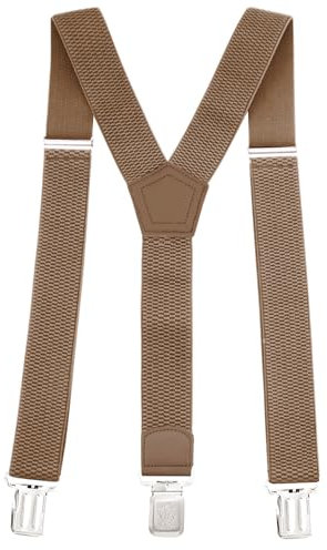 Glamexx24 Hosenträger für Herren Einstellbar und Elastisch, Y Form, Breit 4 cm mit 3 Starken Clips Einheitsgröße Hosenträger für Männer und Damen, Hellbraun