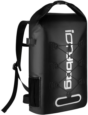 IDRYBAG Wasserdichter Rucksack für Damen und Herren, 30L, Weiß, Kajakfahren, Bootfahren, Wandern, Schwimmen, Radfahren, Laufen, Trekking