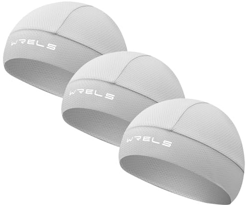 WRELS 3 Stück Cooling Fahrradmütze unter Helm,Atmungsaktiver Skull Cap | Leichter Laufmütze mit Optimaler Belüftung,Feuchtigkeitsableitend Sommer Sonnenschutz Sportmütze für Radfahren,Wandern,Laufen