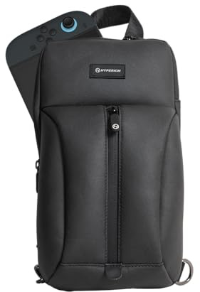 Let’s Game Anywhere “Bolt” Sling Bag for Nintendo Switch 2 Compact Travel Crossbody Case with Adjustable Strap, Console Joy Con 2 with Accessory Storage, Lightweight Portable Daypack for Gamers