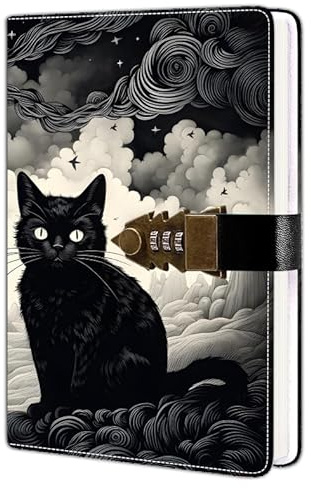 HwxBen Diary with Lock for Girls, Women & Men - A5 244 Pages PU Leather Combination Lock Lined Notebook for School, Daily Life or Travel - Perfect for Writing & Gifting