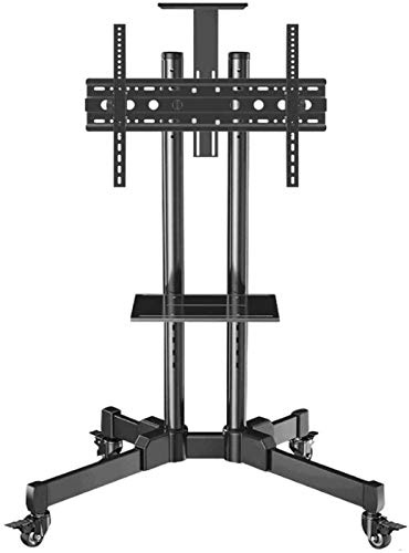 Universal Swivel Table Top TV Stand Stainless Steel Corner TV Floor Bracket for 60 80 Inches TVs Black TV Floor Pedestal Stand on Wheels Cas