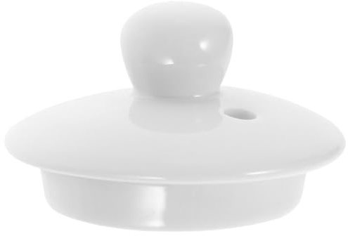 NUOBESTY Couvercle Théière Céramique Blanc Remplacement Couvercle Théière Bouilloire De Rechange Bord Lisse Pour Maison Fêtes Camping 2.20X2.20X1.50in