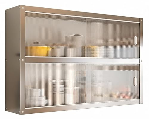 YSPZDQ Hängeschrank Küche mit Schiebetüren, Wandmontage Küchenschrank Hängend aus Edelstahl, Leicht zu reinigen Badschrank für Küche, Wohnzimmer, Badezimmer, Garage(100 x 30 x 70cm)