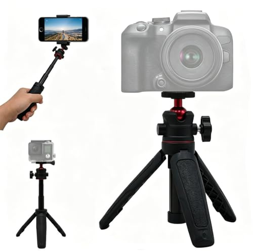 Mini Tripod for Camera Portable Small Tripod Stand with 360° Ball Head Compact Vlogging Desk Mount Compatible with Sony ZV1 RX100 Canon G7X Fujifilm X100V DJI Action Cameras