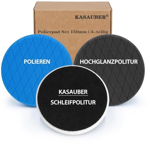 Auto Polierpads Set 150mm | Klett Polierschwämme Polieren Pad Polieraufsatz | Effektive Autopolitur, Kratzerentfernung, Lackkorrektur und maximaler Glanz für Exzenter und Rotationspoliermaschinen