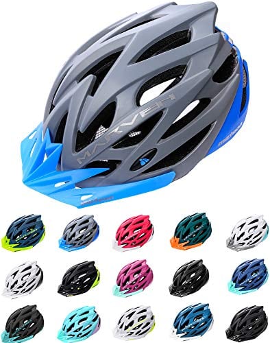 Meteor - Marven Cycle Helmet – Lightweight Adjustable Helmet for Men, Women, Kids – MTB, Bike, Scooter, Skateboard & Hoverboard – Breathable with Detachable Visor - Size M - Grey/Blue