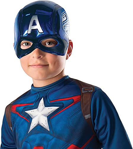 RUBIE'S offizielles Marvel Avengers Captain America Deluxe Kindermaske Kostüm zubehör, Jungen, One Size, Welttag des Buches Halloween