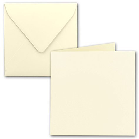 FarbenFroh by GUSTAV NEUSER - 25x Quadratisches Falt-Karten-Set - 15 x 15 cm - Vanille - Nassklebung - für Grußkarten, Einladungen & mehr