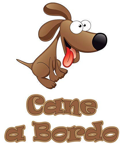 GamesMonkey Adesivo Cane a Bordo Cucciolo 004 - Nome Personalizzabile 14 CM Stickers per Auto Esterno Vinile Lucido (Cucciolo 004 - Nome Personalizzabile)
