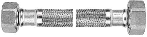 Panzerschlauch DN15 1/2 ÜM x DN20 3/4 ÜM 300mm Länge Edelstahl Flexschlauch Druckschlauch für Armatur