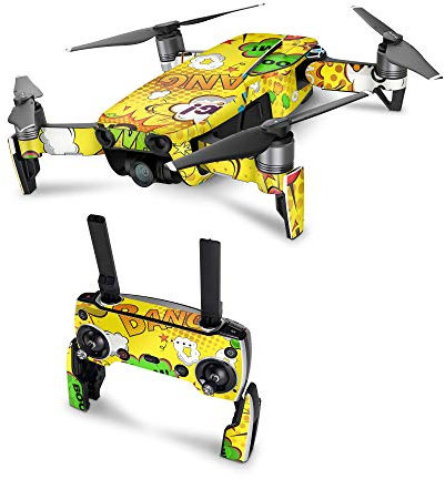 Skins4u Schutzfolie Design Aufkleber Skin kompatibel mit DJI Mavic Air Comics Yellow