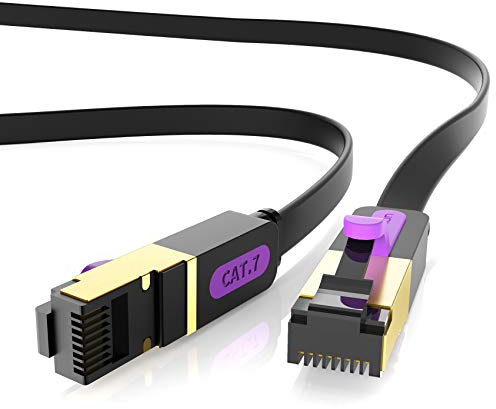 VENTION Cable Ethernet Cat 7 Cable Ethernet Plano Cable de red 10Gbps 600MHz Cable Internet(Conector RJ45) Cable Lan Compatible con Steam Deck, PS5/4, Xbox, PC, TV Box (5m)