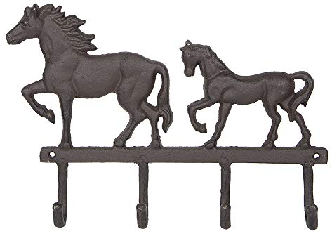 Clayre & Eef 6Y3026 Garderobe Pferde 4 Haken Ca. 34 x 5 x 25 cm