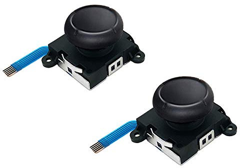 Jeylly Original 3D Analog Joystick Joy-Con Replacement Left/Right Repair Kit Thumb Sticks Sensor with 4 “Y” Screws for Nintendo Switch Joycon Controller and Switch Lite Console - 2 Pack Black