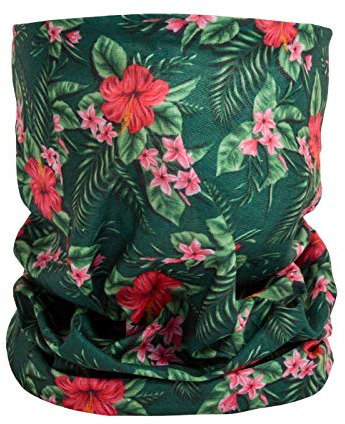 Alsino - Multifunktionstuch Schlauchschal Halstuch Bandana Kopfbedeckung Haarband Tuch Top Motive fester Sitz - atmungsaktiv extra lang bedeckt Mund, Nase und Hals (MF-472 Blumen)