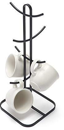 simplywire - Retro Mug Tree – Matt Black Flat Wire - 8 Cups