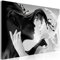 B&D XXL - Wandbilder XXL XXL Coffee & Milk 90x60cm Leinwandbild 1 tlg Leinwand Bilder Wand Deko Wandbilder Wohnzimmer Bild Leinwandbilder Wandbild Groß - Abstrakt Paar Gesichter Schwarz & Weiß