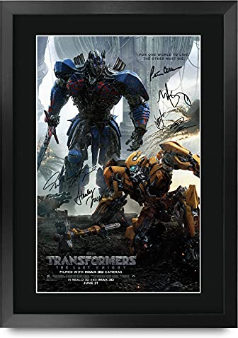 HWC Trading FR A3 Transformers The Last Knight 5 Gifts gedrucktes Poster, signiertes Autogrammbild für Film-Erinnerungsstücke, A3, gerahmt