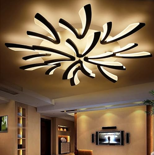 Eurotondisplay NEU Euroton LED Deckenleuchte XW062B-12 100cm mit Fernbedienung Lichtfarbe/Helligkeit dimmbar LED Deckenlampe (XW062-12 schwarz)