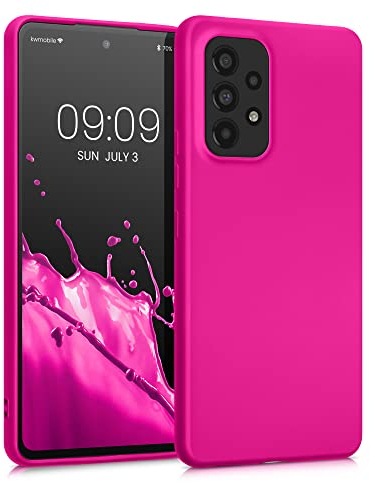 kwmobile Case kompatibel mit Samsung Galaxy A53 5G Hülle - Schutzhülle aus Silikon metallisch schimmernd - Handyhülle Metallic Pink
