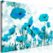 decomonkey Bilder Mohnblumen Abstrakt 90x60 cm 1 Teilig Leinwandbilder Bild auf Leinwand Vlies Wandbild Kunstdruck Wanddeko Wand Wohnzimmer Wanddekoration Deko Modern Blumen türkis blau