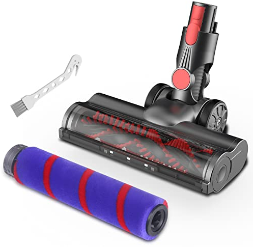 KENVOR Cepillo Eléctrico Repuestos Compatible con Dyson V7 V8 V10 V11 V15, Turbo Cepillo y Soft Roller Luces LED para Alfombras, Pisos Duros y Parquet