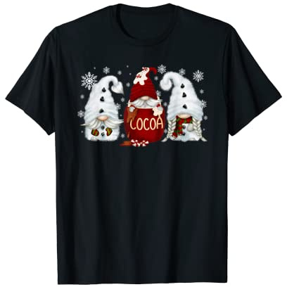 Tasse de Noël avec gnomes d'hiver pour femme Motif bonhomme de neige T-Shirt