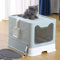 Arenero Gatos Cubierto con Cajon,Arenero para Gatos Grande XXL Cerrado Caja de Arena Plegable Cagadero Gato sin Olores con Pala y Filtro-51 * 41 * 38cm-Azul