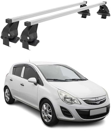 OMAC Menabo Dachträger für Hyundai i10 2014-2019 Silber Stahl | DIN 75302:2019 & ISO/PAS 11154:2006 geprüft, Abschließbar, City-Crash-getestet, bis 50 kg Traglast, Querträger, Grundträger