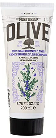 KORRES OLIVE ROSEMARY FLOWER feuchtigkeitsspendende Bodymilk für Frauen & Männer, schnelleinziehend, mit extra nativem Olivenöl, dermatologisch getestet & vegan, 200 ml