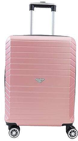 VIDA since 1995 VR629 Valise Cabine Rigide Extensible 8 roulettes (Rose Or (Gold Pink), S - Small - 34-45L - 55x39x22cm - 2,8kg)