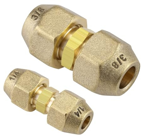 Timsec 2-Pack 1/4 and 3/8 Inch AC Copper Pipe Extension Connectors