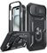 LeYi for iPhone 15 Plus Case with Camera Cover Slider(Not include Screen Protector), Front Frame+Back Case, Full Body Armour Military Grade Shockproof Phone Cover | Ring Stand Holder Black