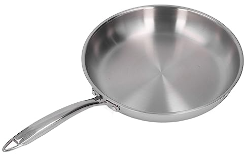 Sartén de Acero Inoxidable 304 Grueso, 3 Capas Sin Revestimiento para Cocinar Tortillas