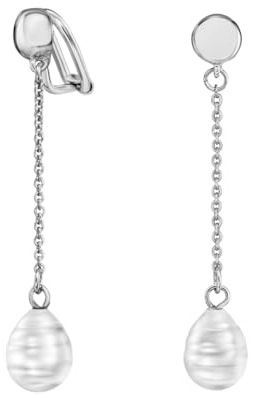 Traveller Ohrclip - Hänger - Barock-Perle - lang - platiniert - 114272