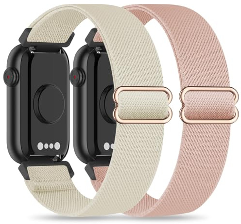 HQzon Dehnbare 16 mm Nylonbänder, kompatibel mit Fitvii HM08/MorePro HM08/Amzhero-Runfit D26/Kalinco Slim Fitness-Tracker, 2 Stück