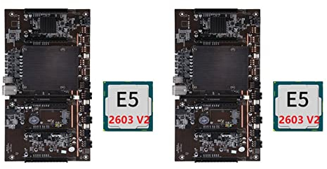 Aposous 2X Placa Base BTC X79 H61 + E5-2603 V2 2011 CPU 5X PCI-E 8X LGA 2011 DDR3 Admite 3060 3080 GPU para BTC Miner