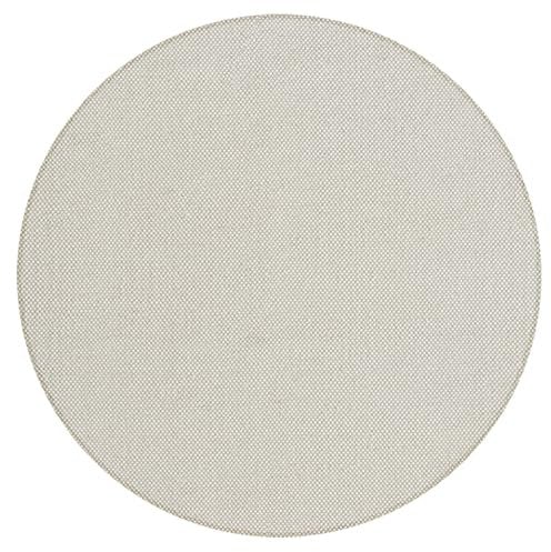 the carpet Boho Natur Wool Handgewebter Wollteppich im natürlichen skandinavischen Boho-Look, Handarbeit für einen einzigartigen Stil, Creme, 200 cm Rund