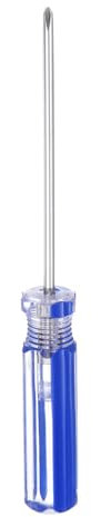 sourcing map Magnetic Phillips Screwdriver 75mm Length PH3.0 Carbon Steel Cross Head Screw Driver with Non-Slip Handle for Appliances Repair Improvement, Blue