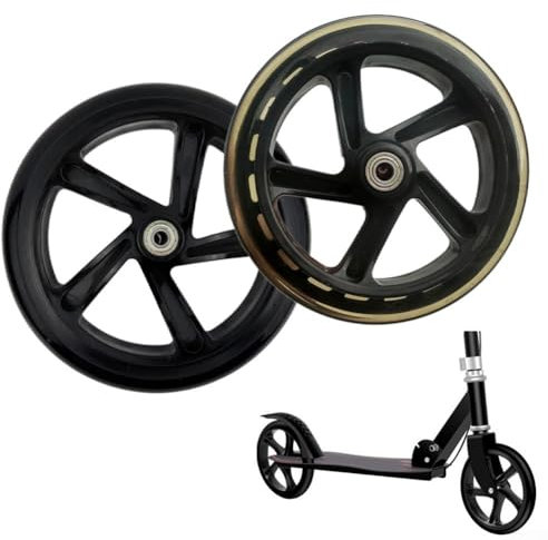 Elektroroller-Räder, PU-Räder, leise, 125/145/180/200 mm, solide Reifen, Roller-Skate-Räder mit Naben für Wagen, Trolleys (145 mm x 30 mm, schwarz)