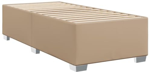 vidaXL Bettgestell, Bettrahmen mit Lattenrost, Polsterbett Bett für Schlafzimmer, Einzelbett Kunstlederbett, Cappuccino-Braun 80x200cm Kunstleder