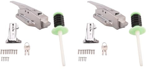 ClAZTyict 2X Cooler Door Latch Kit, Freezer Door Latch Handle Set, with Adjustable Offset Strike and Inside Release & Keys