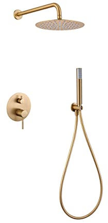 IMEX GPM039/OC MONZA Conjunto Grifo Ducha Monomando Empotrado Oro Cepillado