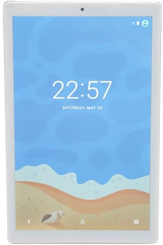 ASHATA 10-Zoll-Tablet, 2,0-GHz-Octa-Core-Prozessor, 6 GB RAM, 128 GB ROM, 1200 X 1920 IPS-Display, 8000-mAh-Akku, WiFi-Tablet, 14.0, 20-MP-Kamera (Silver)