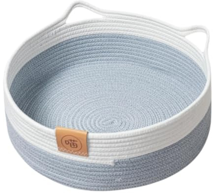 Sharplace Panier de lit pour Chat en Corde de Coton tissée pour Dormir et Jouer, Tapis à gratter pour Chatons, Chats, Petits et Moyens Chiens, S