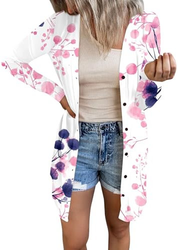 Manteau Femme Hiver Elegant,Manteau Femme Hiver Long Chaud Pull Blanc Femme Chic Et Elegant Femme Manteaux Polaire Veste A Carreaux Femme Pull Cardigan Coupe Normale (Rose Pâle,S)