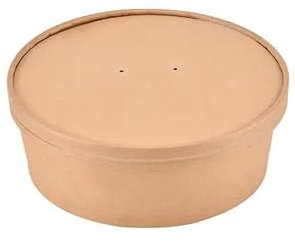 Arredo Chef Bol salade kraft, Bol à emporter, Bol jetable lot de 50 pièces (Couvercle en KRAFT, 1000 ML)